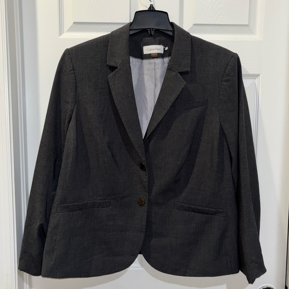 CALVIN KLEIN Business Professional Plus SZ Dark Grey Blazer 22W​​​